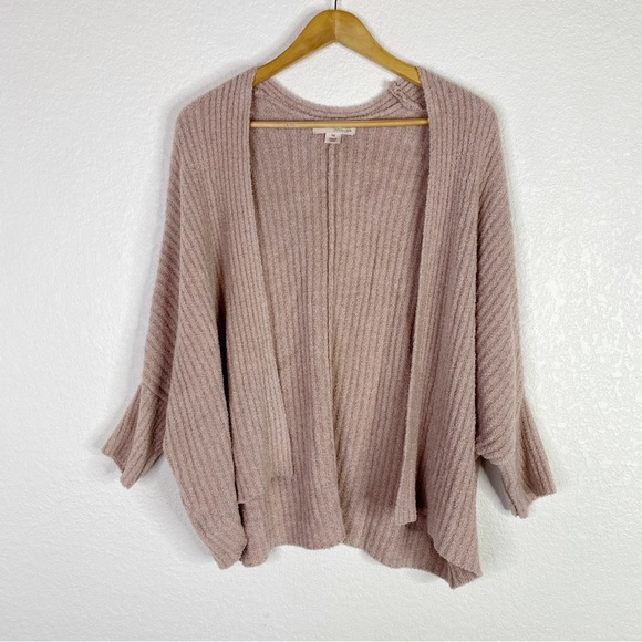 Barefoot Dreams Mauve Pink Cozy Chic Lite Ribbed Open Front